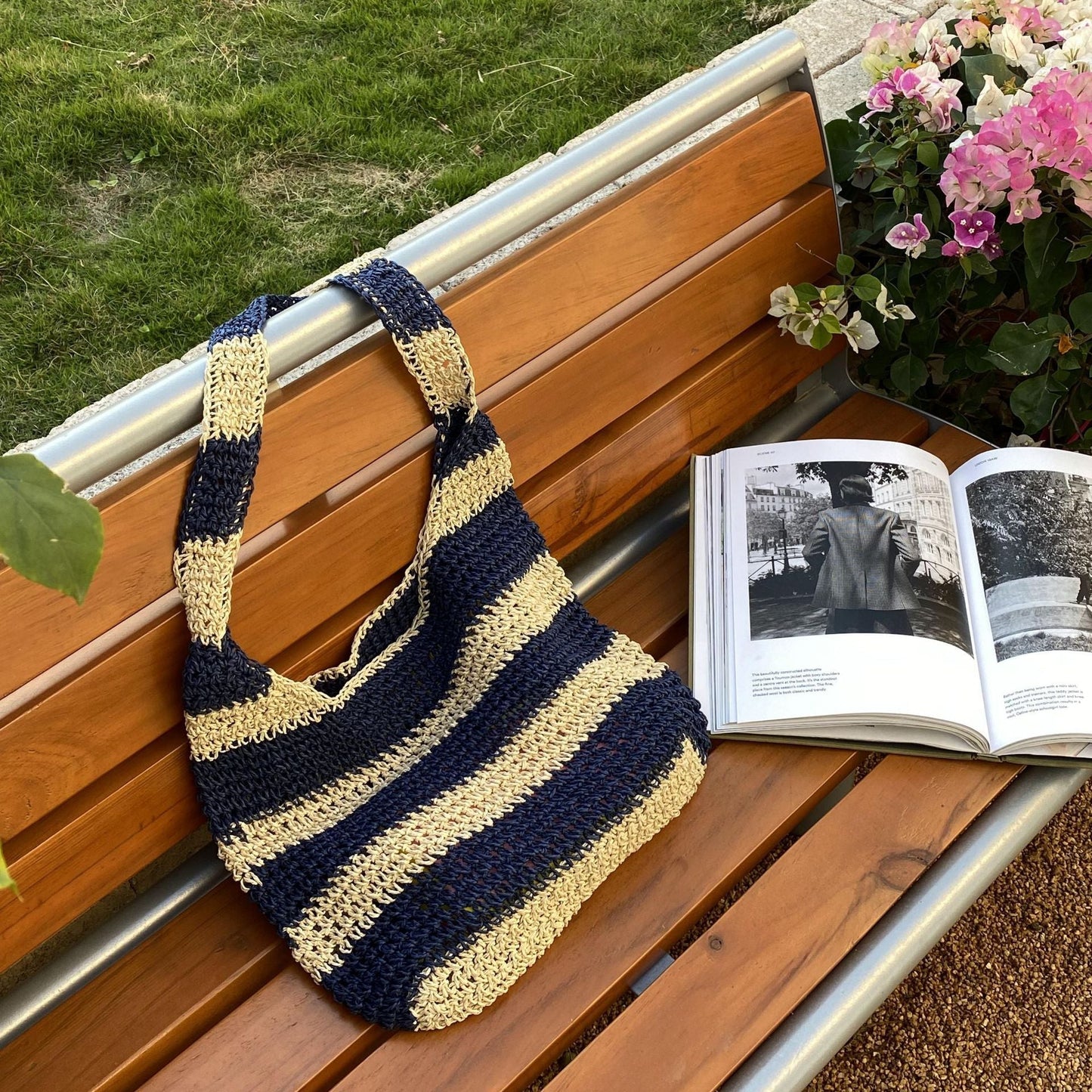 Large Beach Stripe Woven Bag