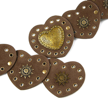 Vintage Patchwork Punk Stud Wide Belt