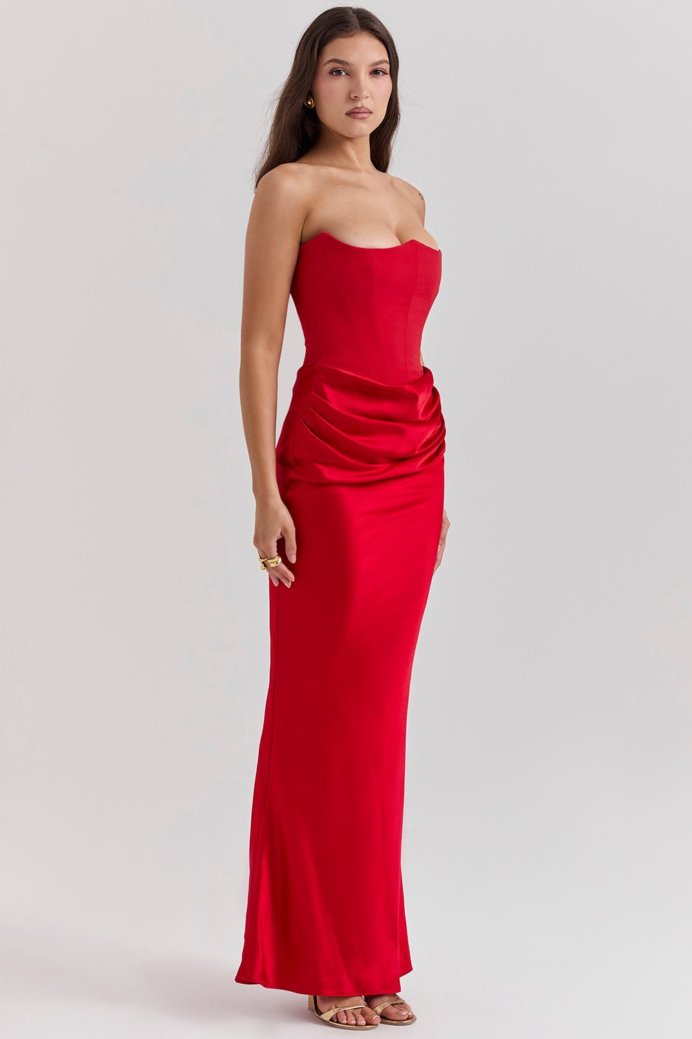 Sexy Strapless Fishtail Maxi Dress