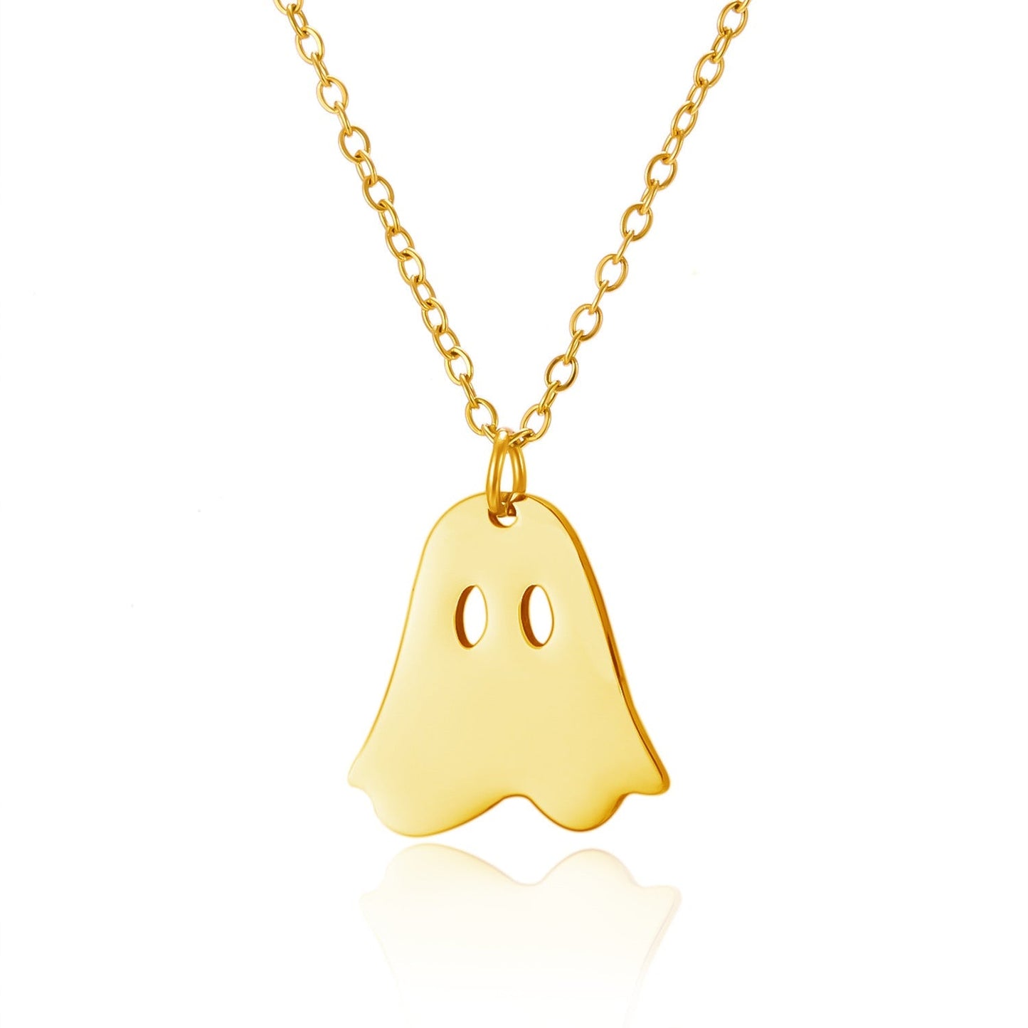 Halloween Pumpkin Ghost Pendant Necklace