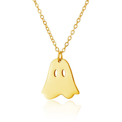 Halloween Pumpkin Ghost Pendant Necklace
