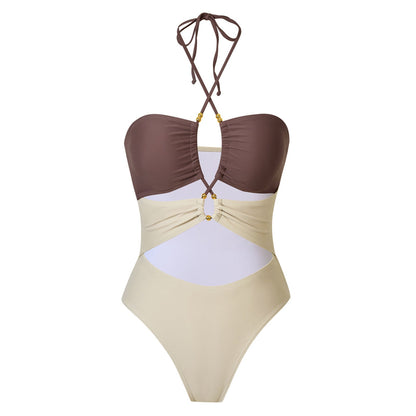 Simple One Piece Swimsuit with Cover Up