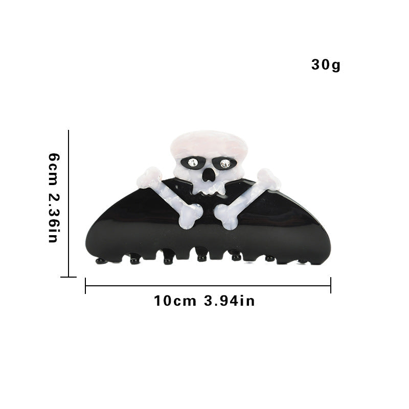 Halloween Skeleton Skull Acetate Hair Claw