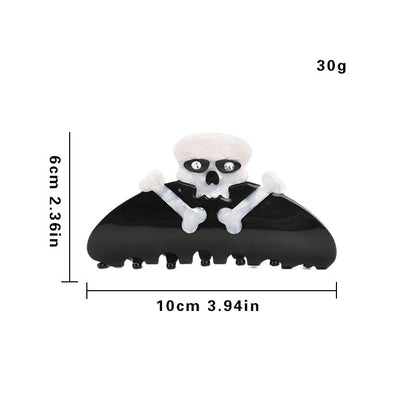 Halloween Skeleton Skull Acetate Hair Claw