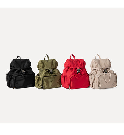 Trendy Solid Color Nylon Drawstring Backpack