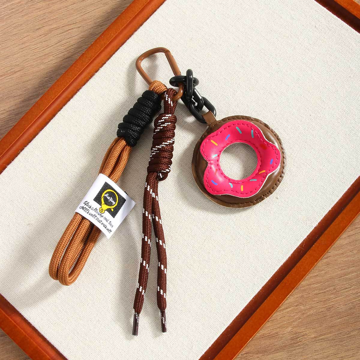 Leather Donut Rope Braided Bag Charms