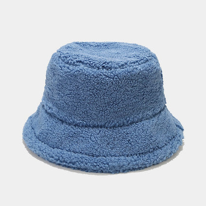 Winter Simple Solid Color Warm Bucket Hat