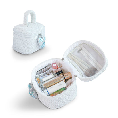 Cute Color Block Padded Large Cpacity Make Up Bag