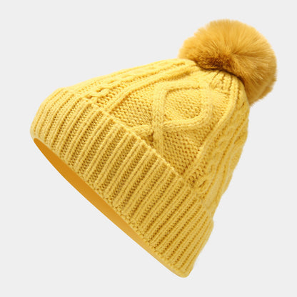 Solid Color Twist Simple Knit Hat & Scarf Sets