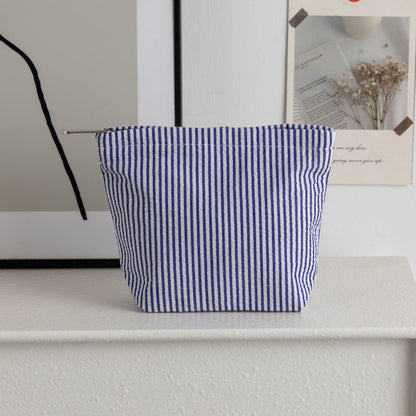 Simple Striped Color Block Makeup Bag