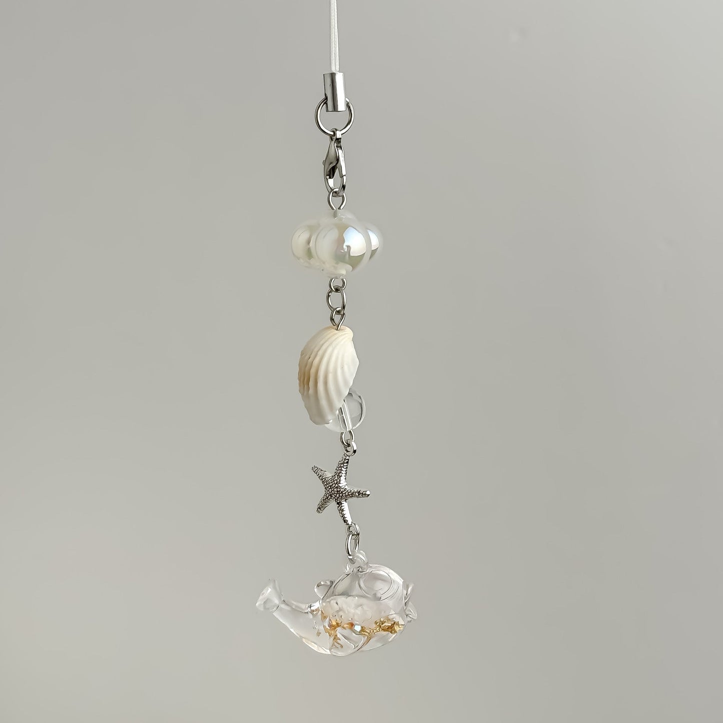 Luminous Transparent Whale Keychain Bag Charm