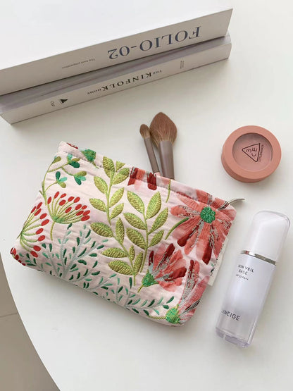Colorful Large Capacity Flower Print Makeup Bag