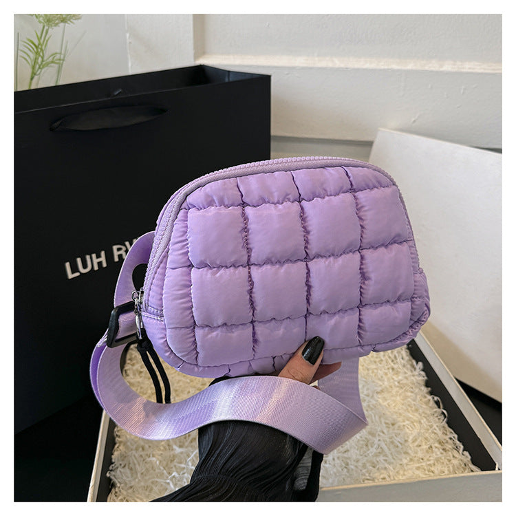 Candy Color Plaid Waist Bag Casual Chest Bag