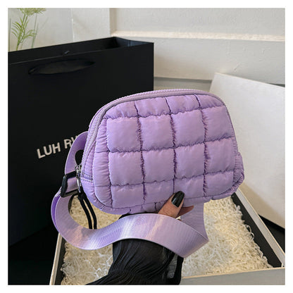 Candy Color Plaid Waist Bag Casual Chest Bag