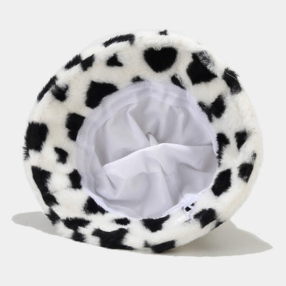 Love Print Plush Warm Cute Bucket Hats