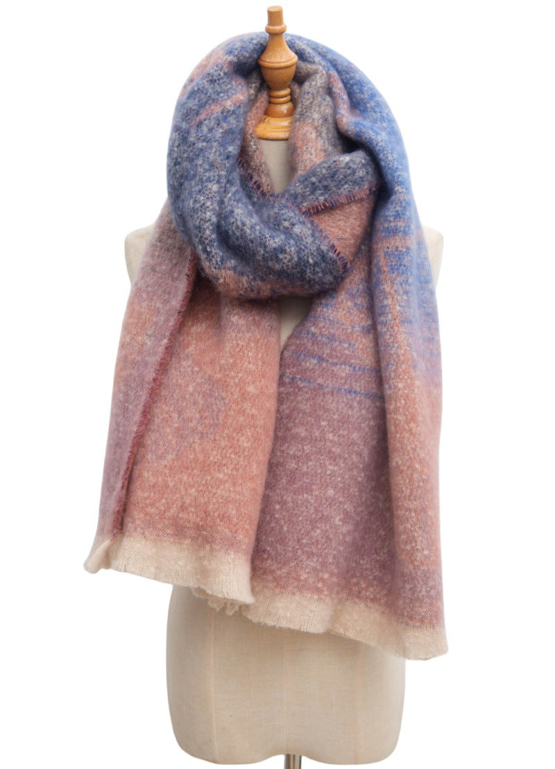 Leaf Print Gradient Color Scarves