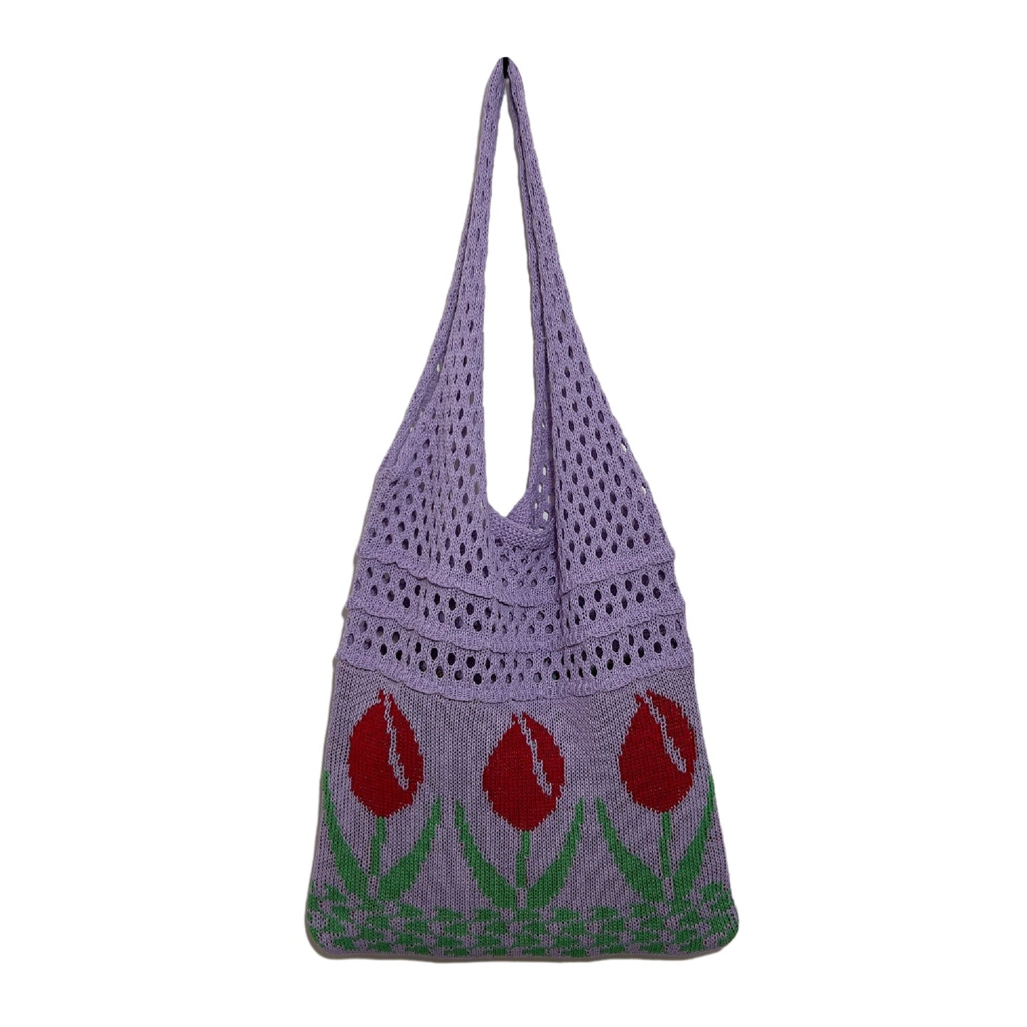 Vintage Flower Jacquard Knit SHoulder Bag