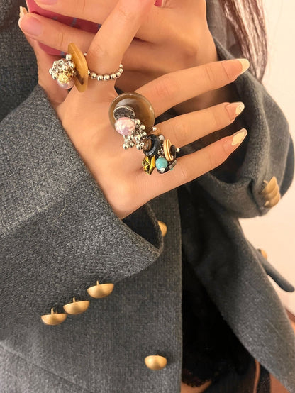 Chic Handmade Beaded Stretch Band Ring