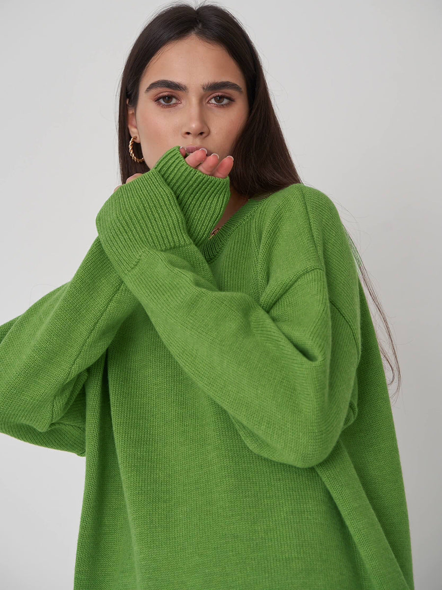Solid Color Loose Casual Sweater