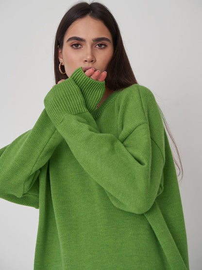 Solid Color Loose Casual Sweater