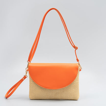 Woven Contrast Color Shoulder Bags