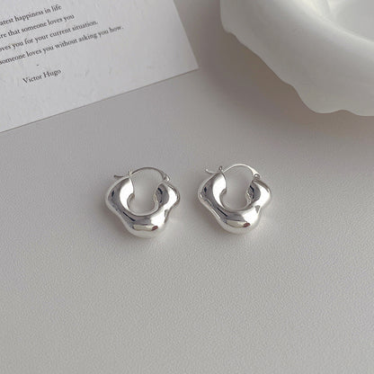 Silver Metal Irregular Cool Earrings