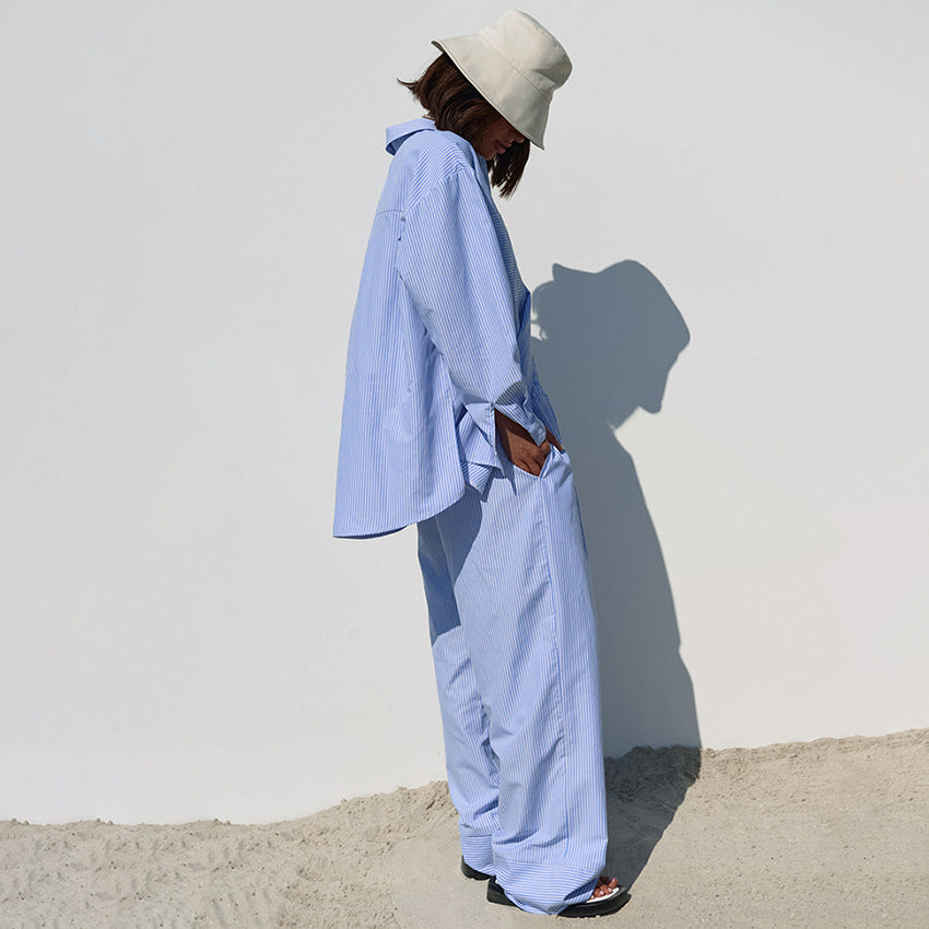 Trendy Striped Tops and Pants Sets