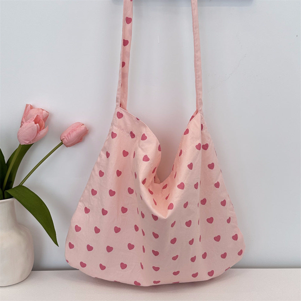Pink Love Print Color Block Bag