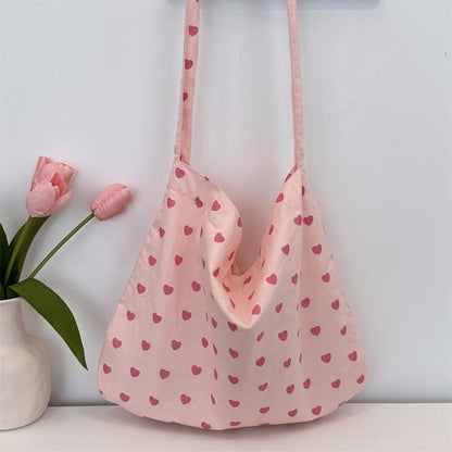 Pink Love Print Color Block Bag