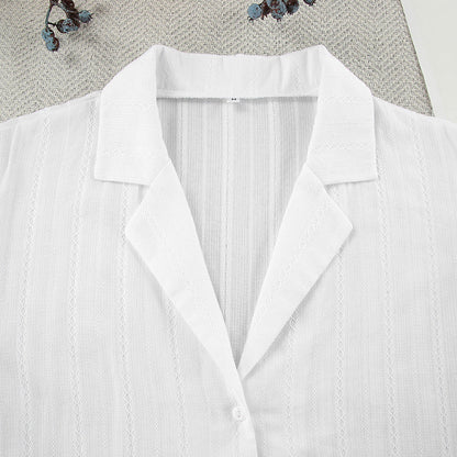 Stripe Jacquard Soft Sleepwear Sets