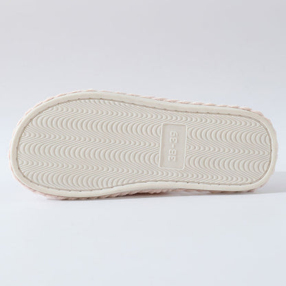 Cozy Corduroy Crossed Bow Indoor Slippers