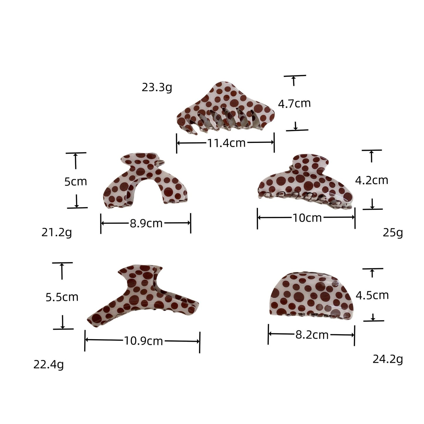 Simple Polka Dot Color Block Hair Claw