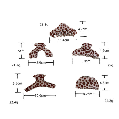 Simple Polka Dot Color Block Hair Claw