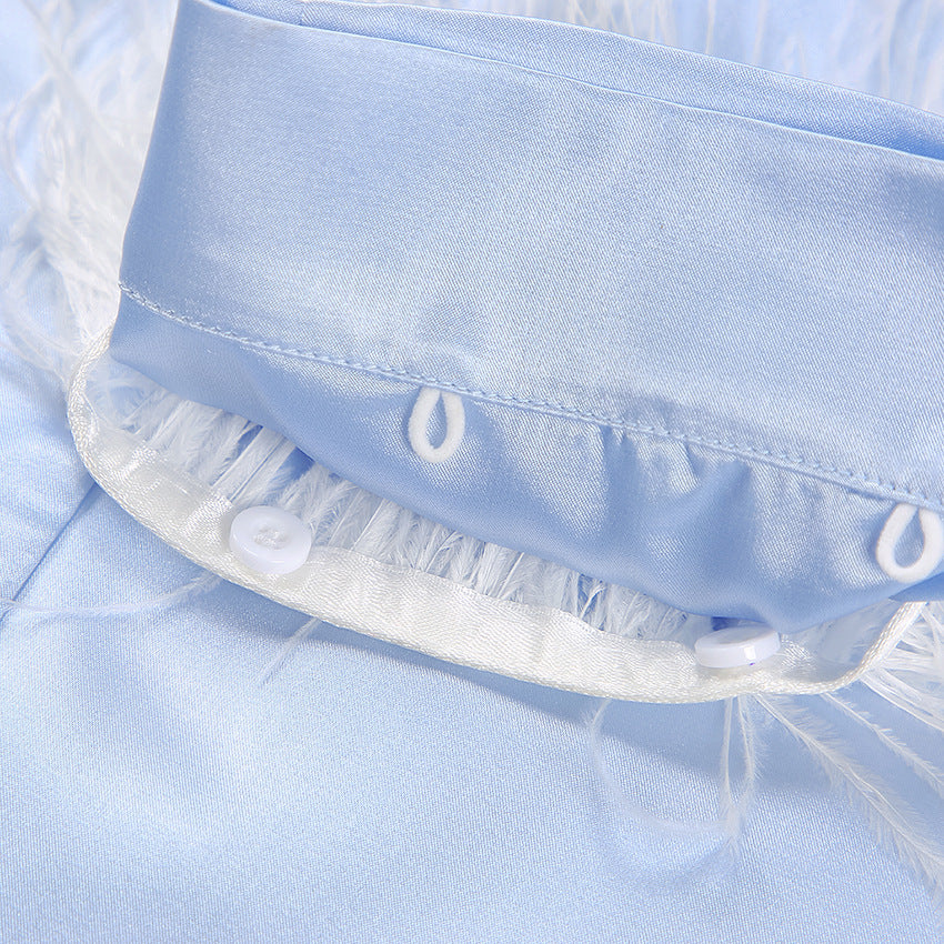 Feather Solid Color Sleepwear Sets