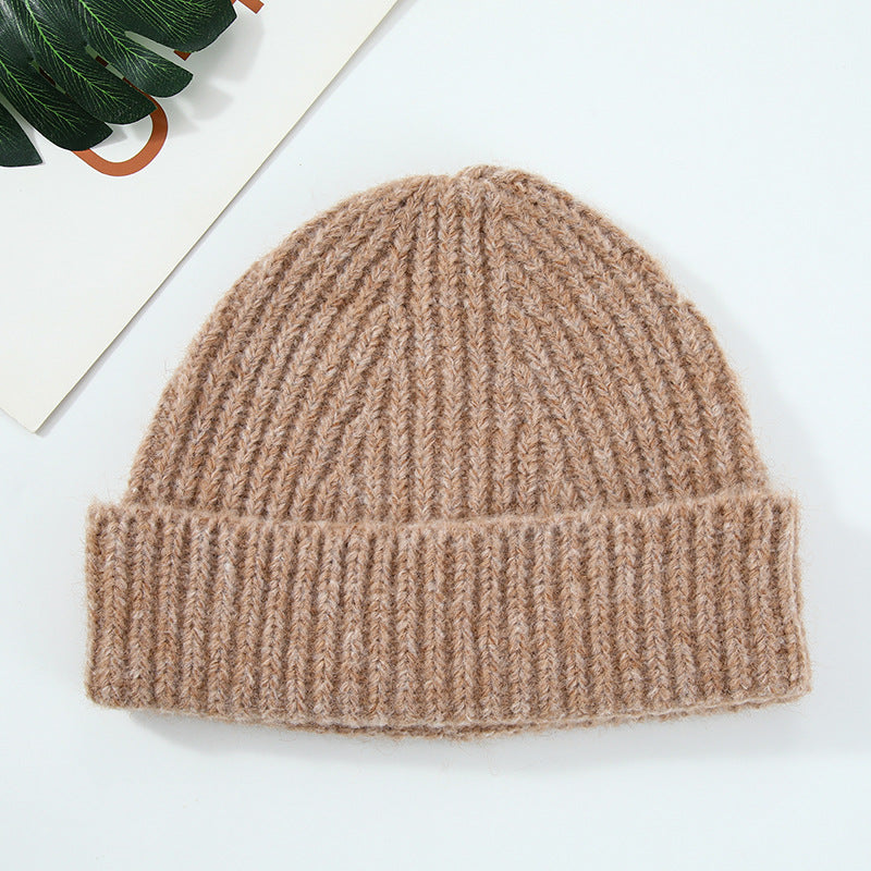 Simple Ribbed Solid Color Cuffed Knit Beanie