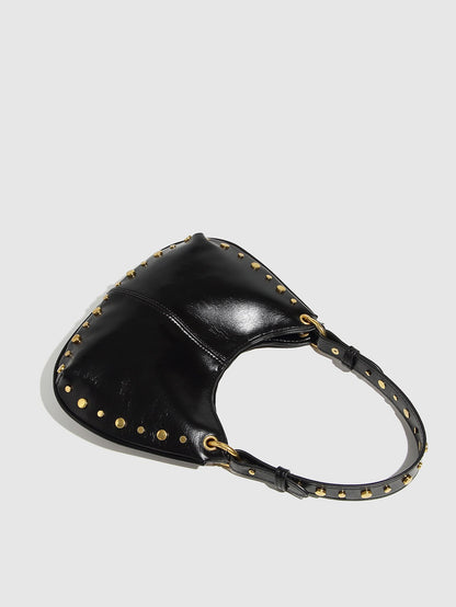 Retro Studded Chain Strap Shoulder Bag