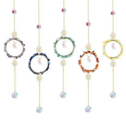 Colorful Stone Cross Crystal Home Hangings