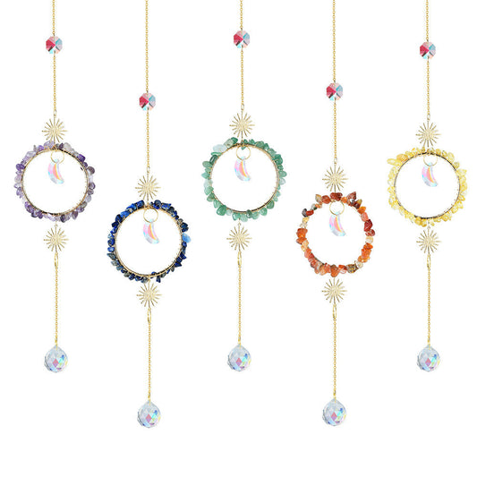 Colorful Stone Cross Crystal Home Hangings