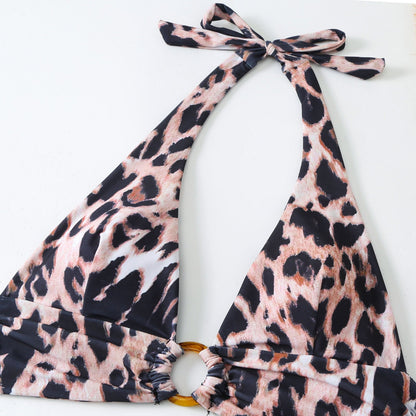 Leopard String Bikini Swimwear Mesh Cover