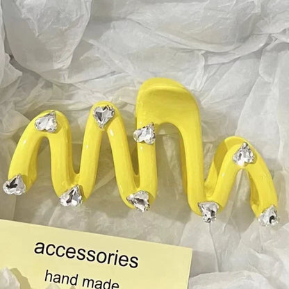 Love Rhinestone Candy Color Hair Claws