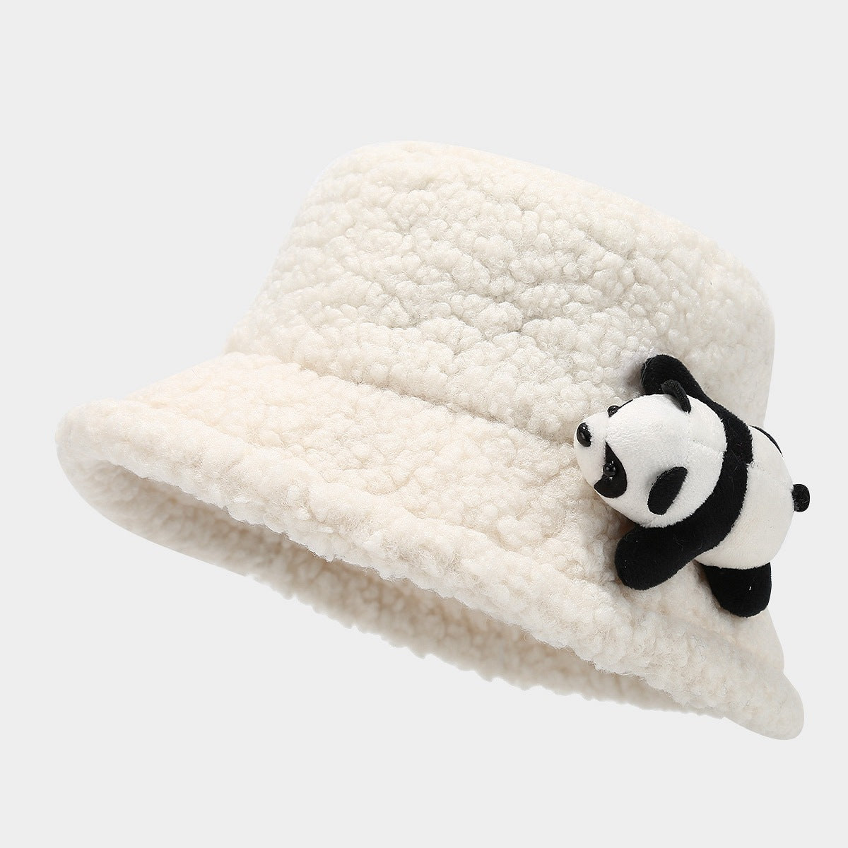 Cute Panda Sherpa Bucket Winter Hat