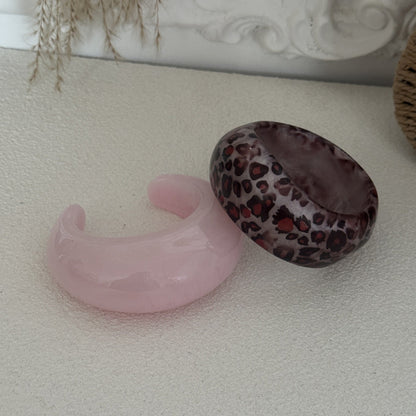 Leopard Geometric Acrylic Resin Bracelets