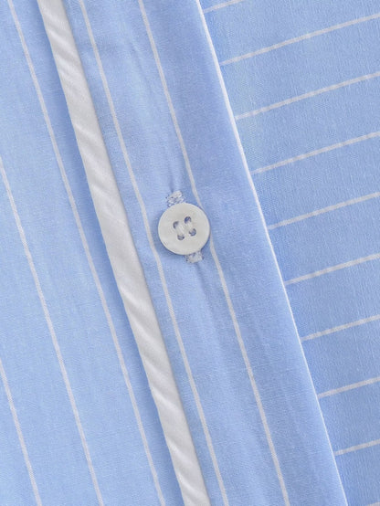 Casual Striped Shirt and Shorts Sets