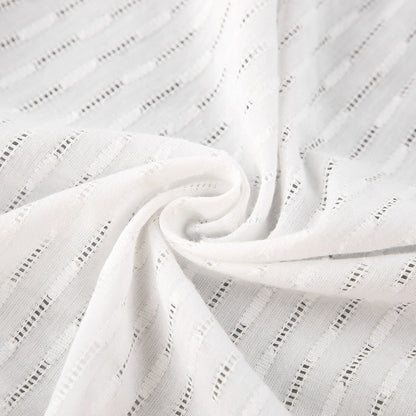 Jacquard Puff Sleeve Shirt Short Set