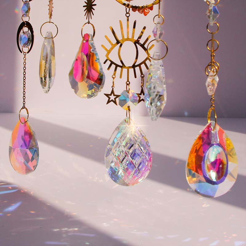 Colorful Sun Moon Hanging Crystal Decoration