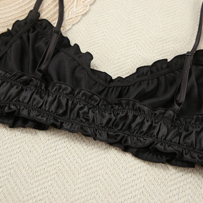 Flounce Solid Color Sexy Sleepwear Sets