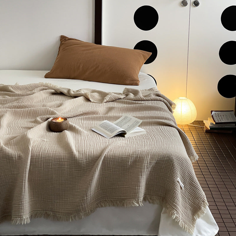 Cozy Waffle Weave Throw Blanket Bed Blanket