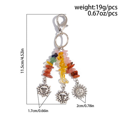 Colorful Stone Tassel Keychain Bag Charms