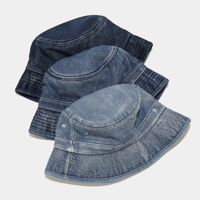 Washed Solid Color Foldable Denim Bucket Hat