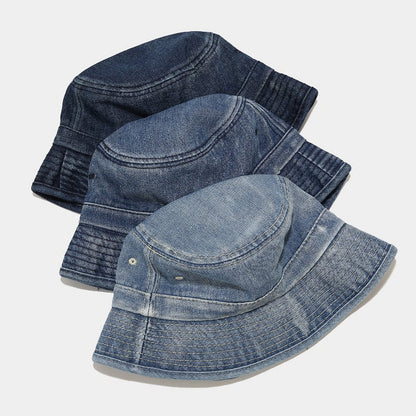 Washed Solid Color Foldable Denim Bucket Hat